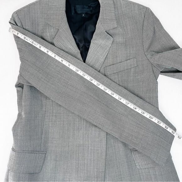 Nili Lotan Gray Classon Sharkskin Single Breasted Wool Jacket Blazer Sz 6 - Picture 9 of 13
